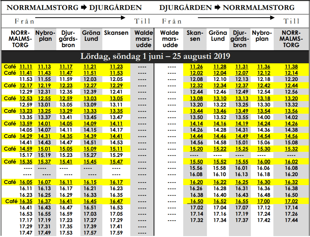 7Ncafe tram timetable